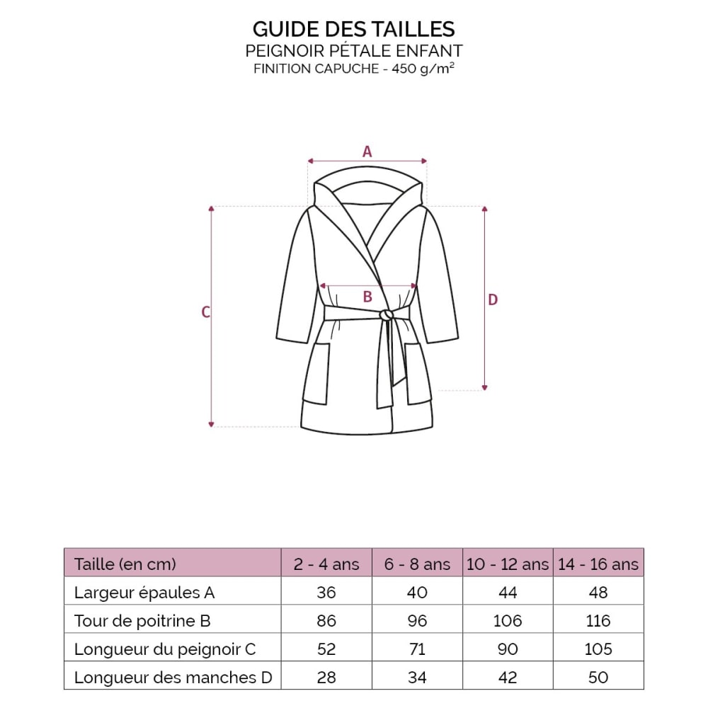 Peignoir enfant coton rosa 2/4 a - Maisons du Monde