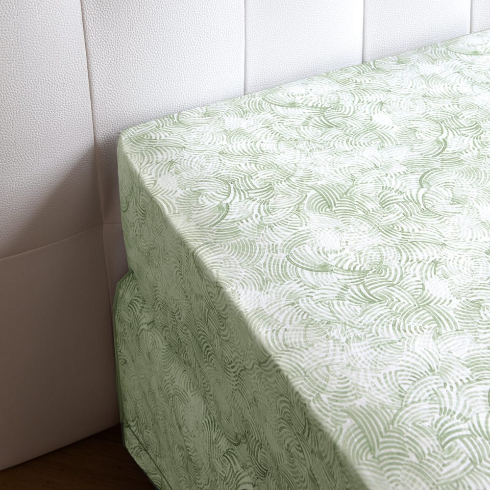 Drap housse percale vert clair 90x200 cm