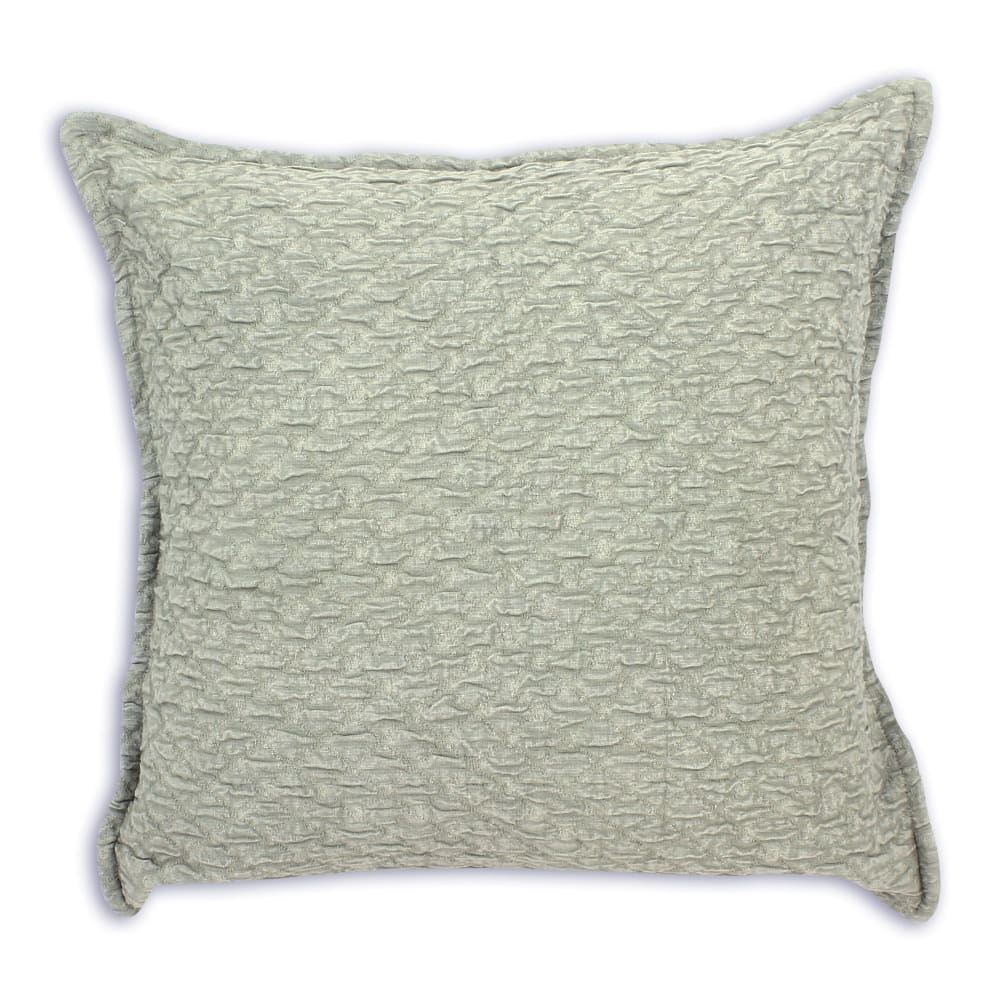 Coussin en coton gaufré vert 45cm