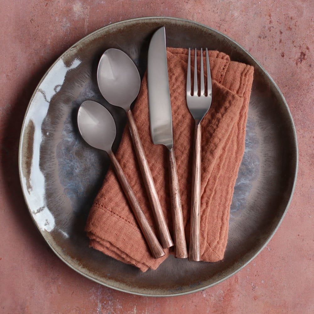 Lot de 2 serviettes de table en coton paprika 40x40cm — vue 3