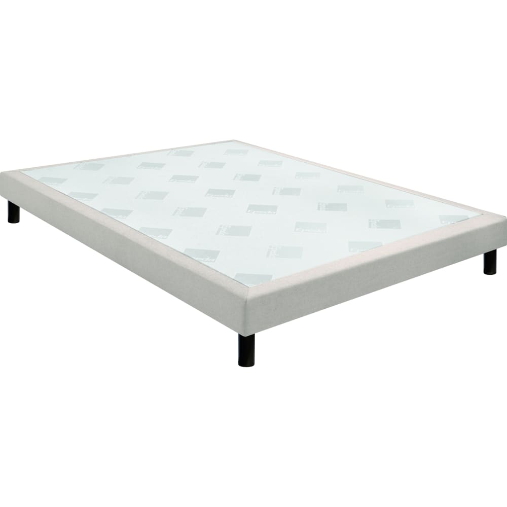 Epeda Sommier confort ferme chenillé lin 15 cm 80x200 Beige Bois