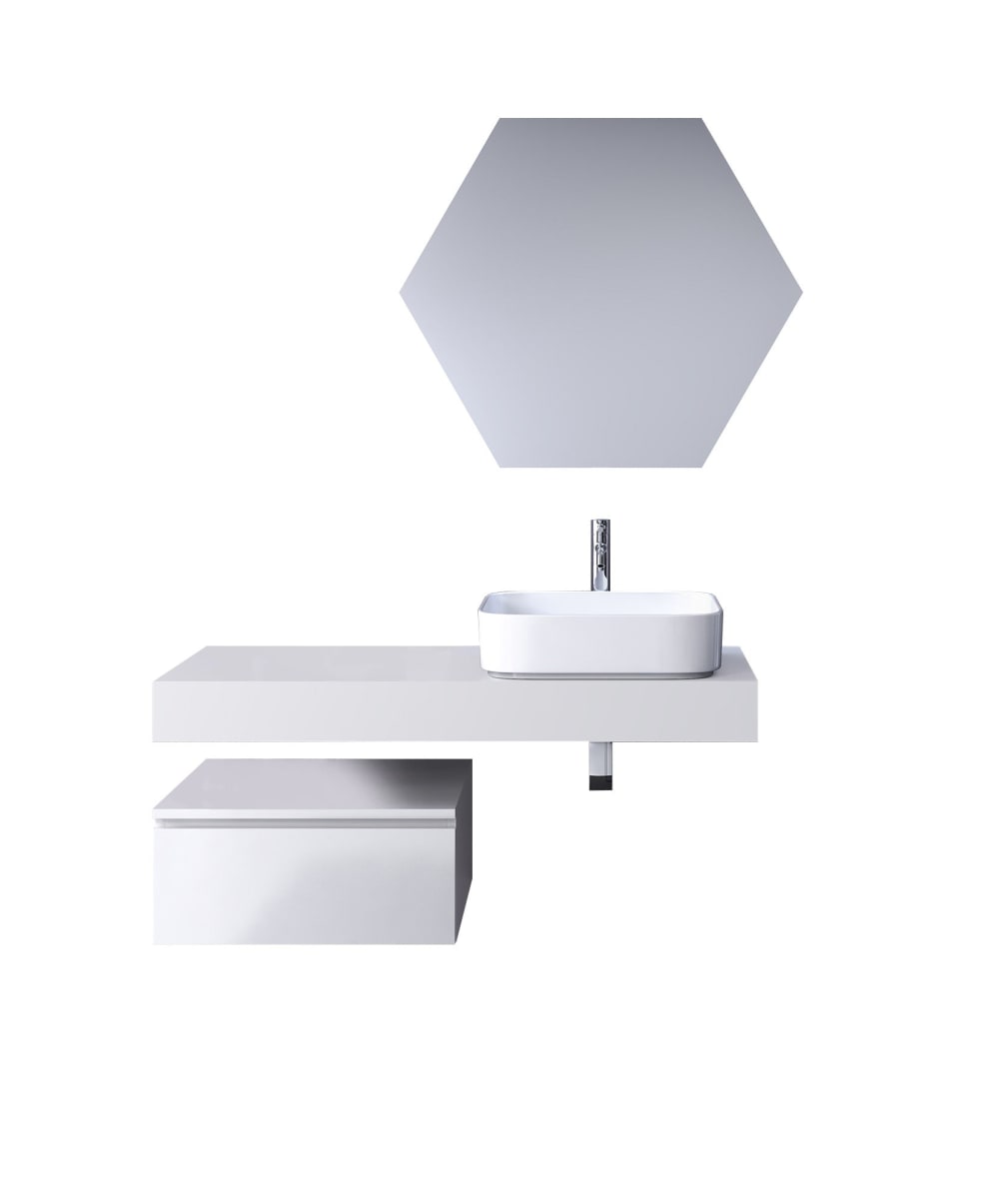Meuble salle bain - blanche