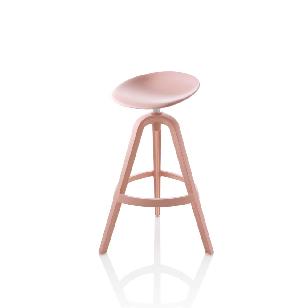 Lot de 2 tabourets intérieur/extérieur en polypropylène rose