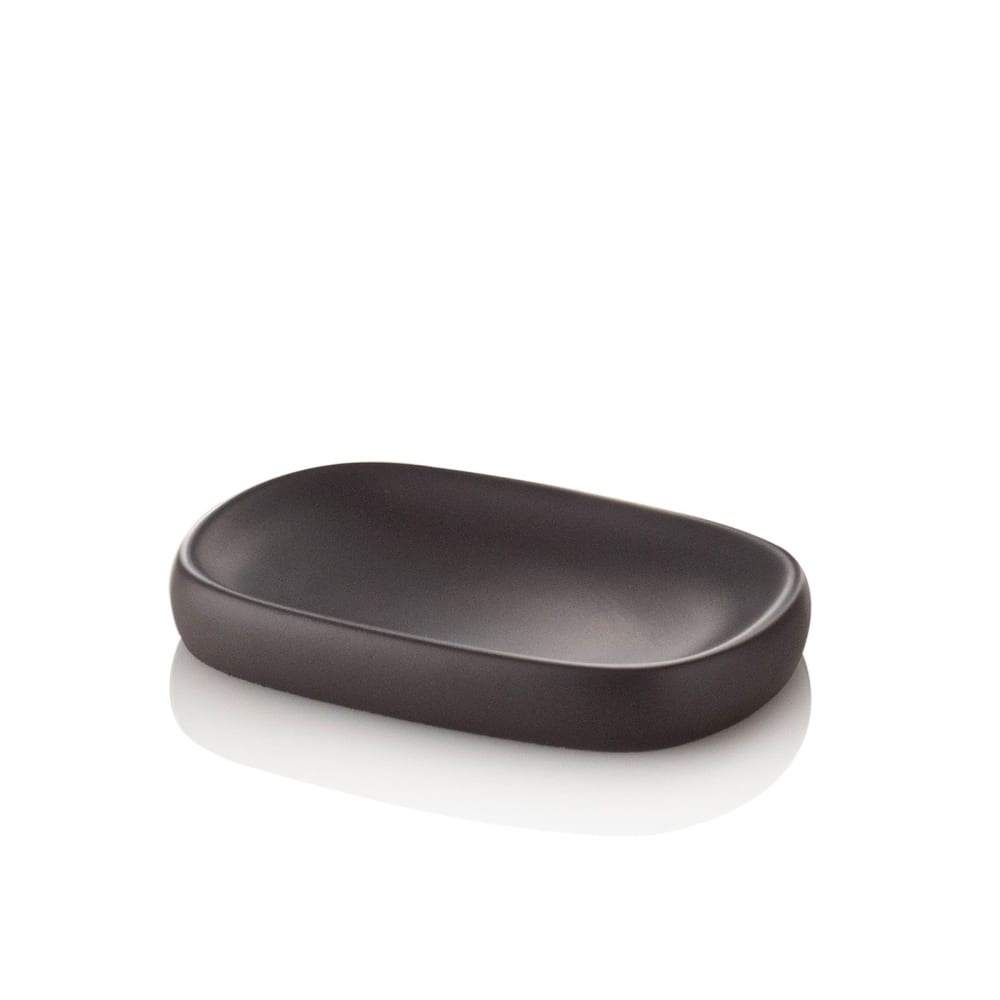 Set d'accessoires de salle de bain 4 pièces en résine grise — vue 4