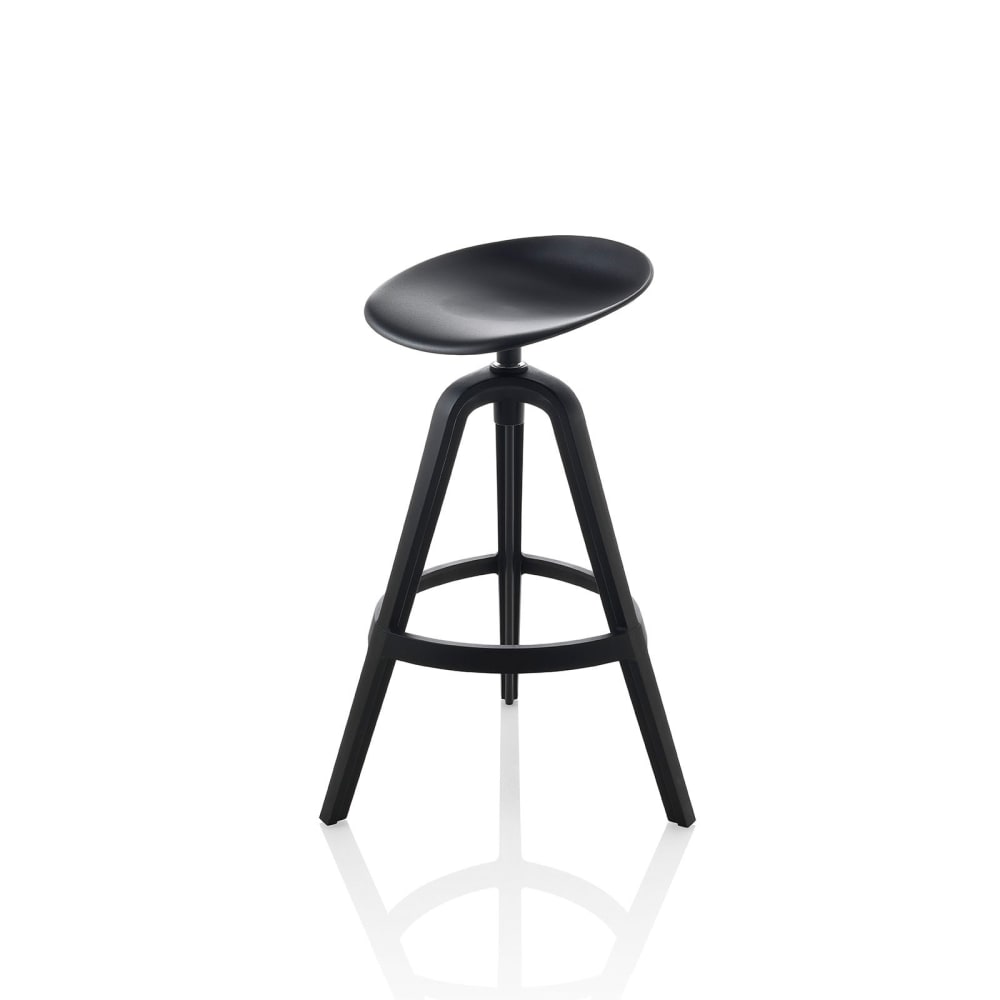 Lot de 2 tabourets intérieur/extérieur en polypropylène noir