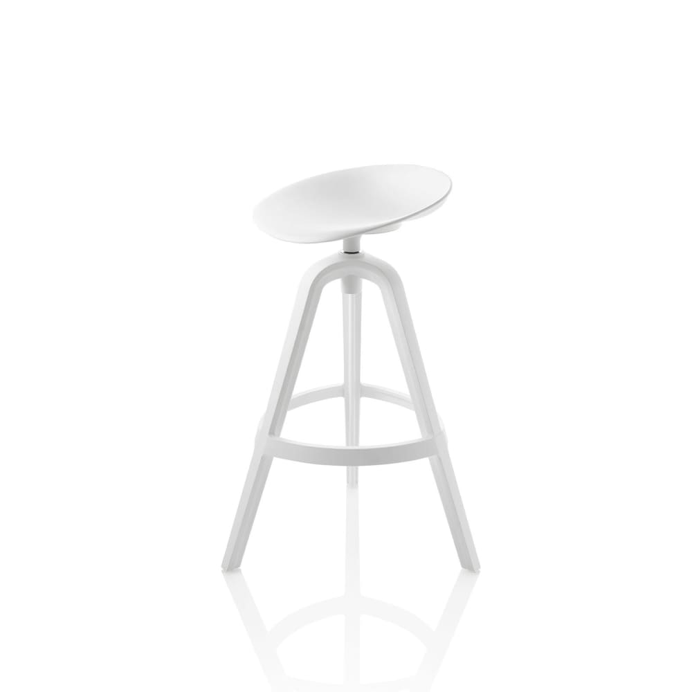 Lot de 2 tabourets intérieur/extérieur en polypropylène blanc