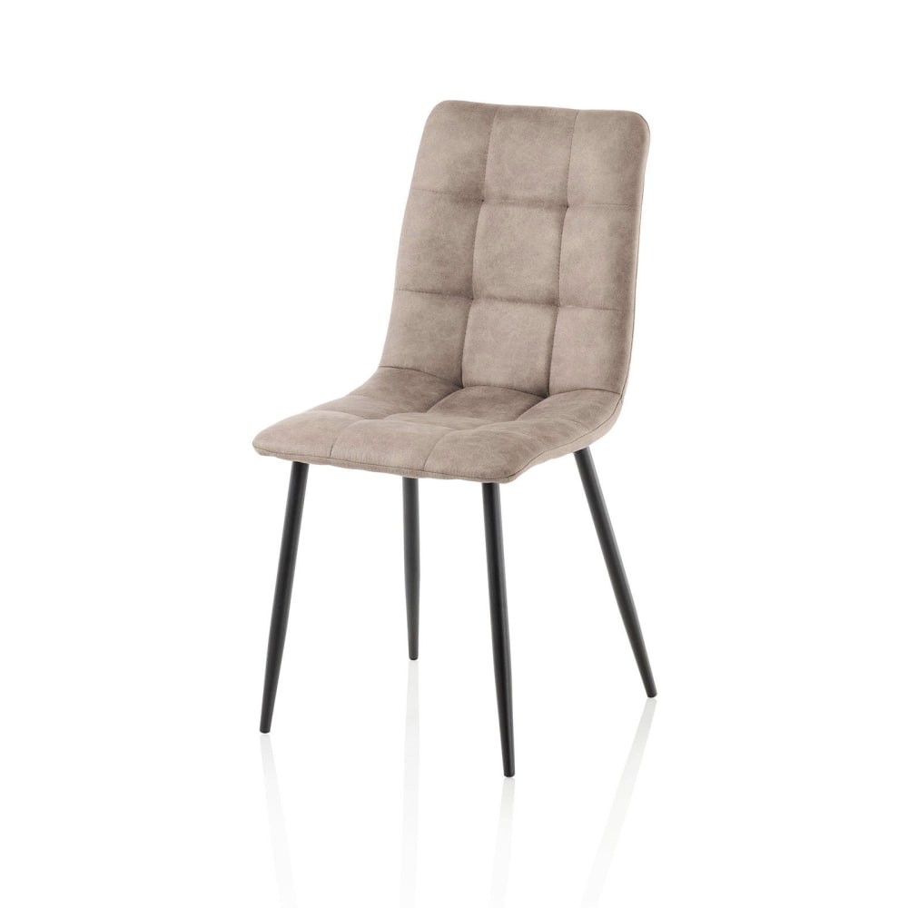 Lot de 4 chaises en simili cuir marron clair Lot de 4 chaises en simili cuir marron clair