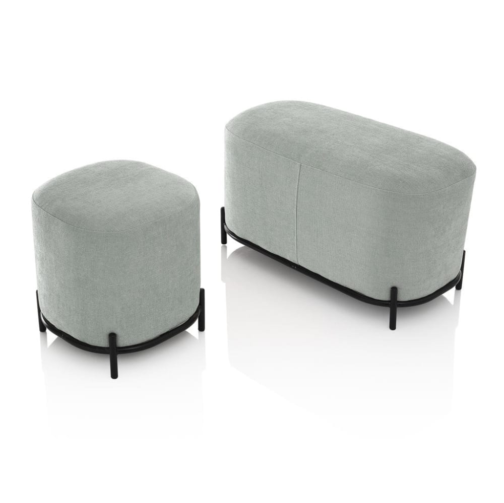 Banc en métal et tissu vert menthe - Maisons du Monde