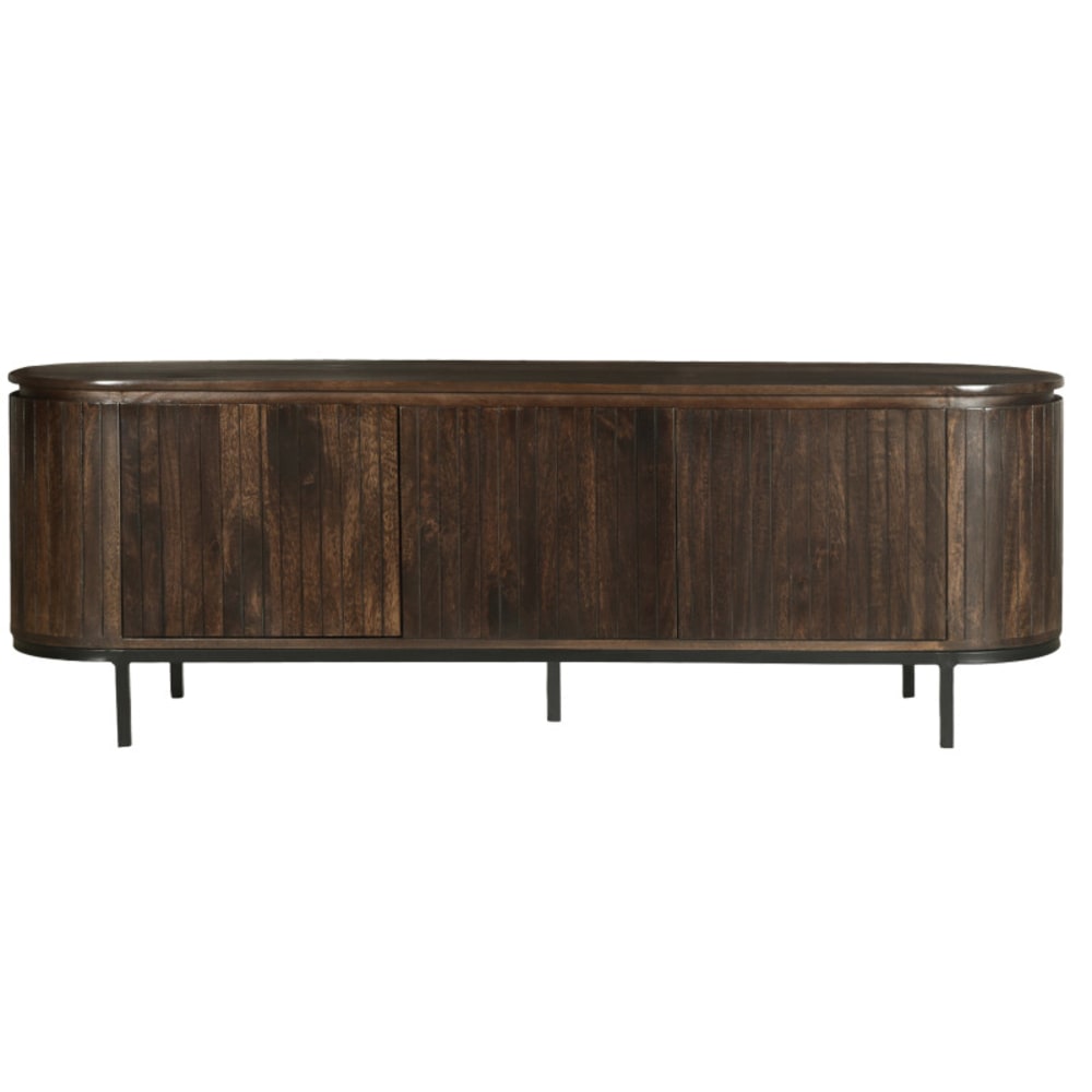 Meuble TV 170 cm en bois massif brun