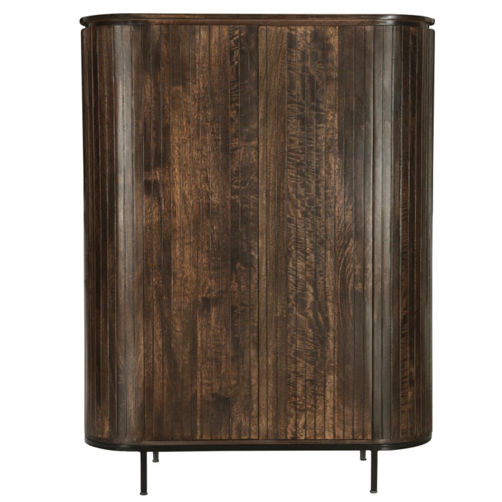 Moloo Hohes Sideboard 115 cm aus massivem braunem Holz - Holz