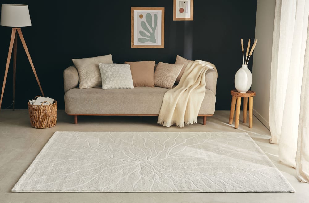 Tapis géométrique à poils ras - crème - 160x230 cm — vue 3