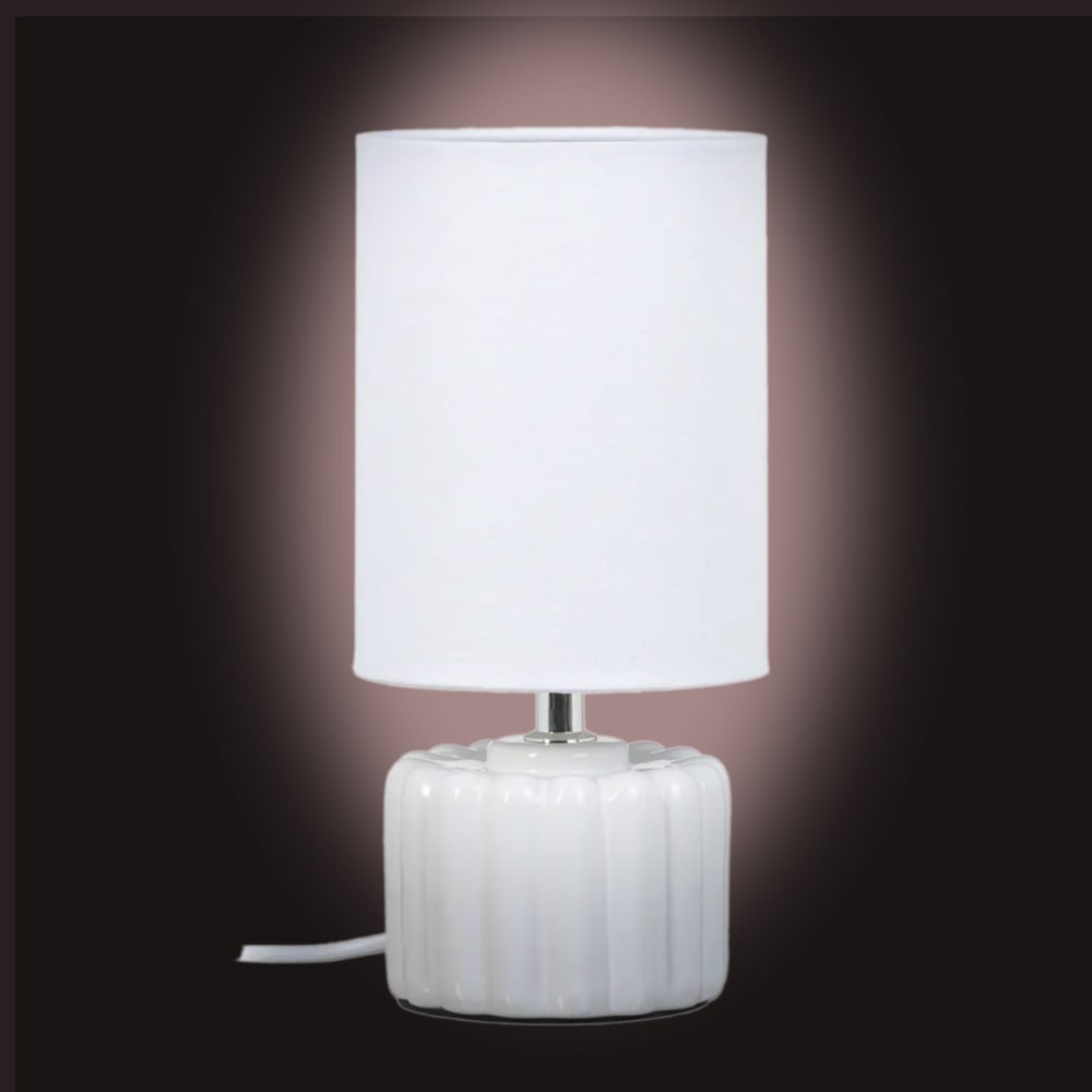 Lampe blanche en céramique 28 cm - Maisons du Monde