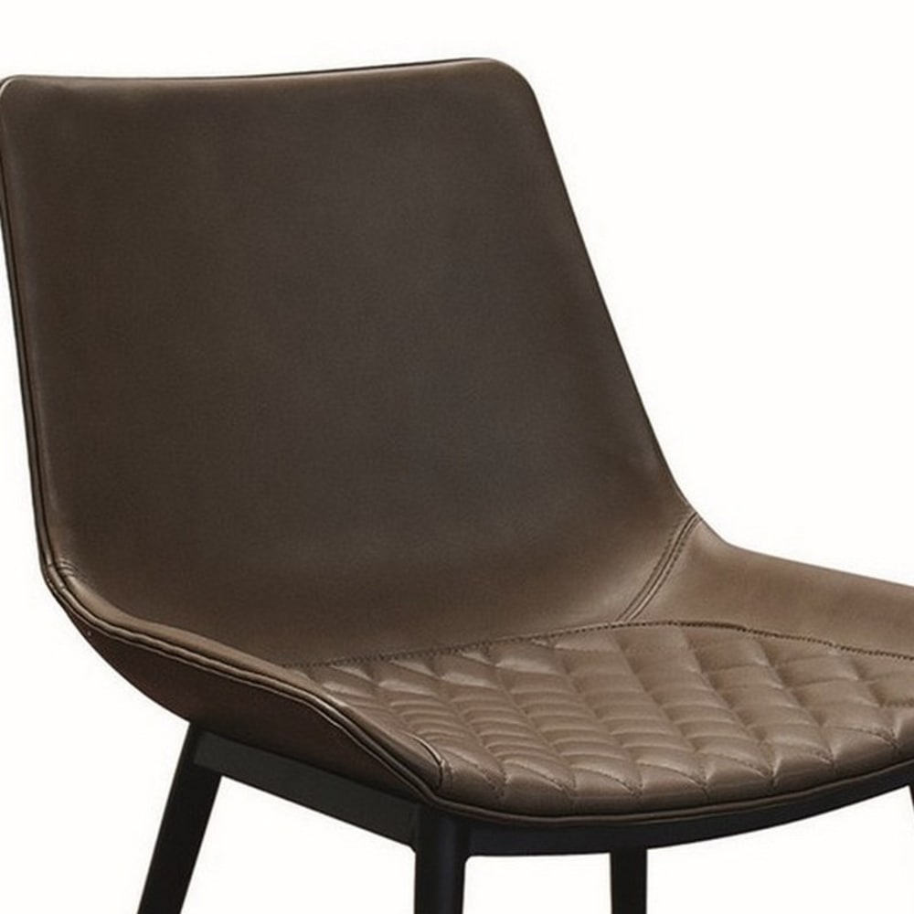 Ensemble de chaises en éco-cuir matelassé marron - Lot de 4 Chaises