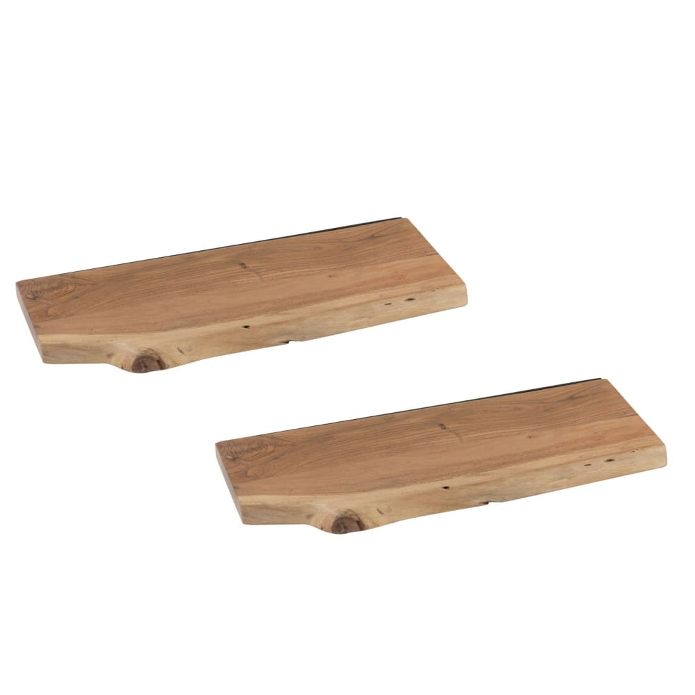 lot de 2 etagère murale rectangulaire en bois d'acacia l70 acacia