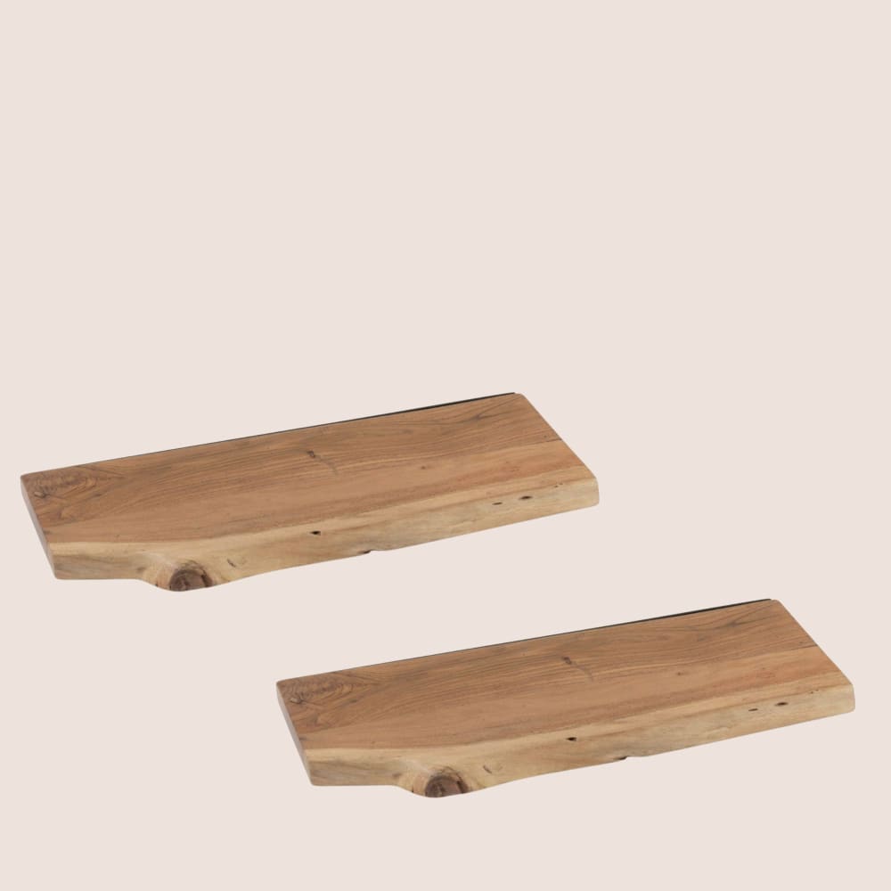 lot de 2 etagère murale rectangulaire en bois d'acacia l70 acacia