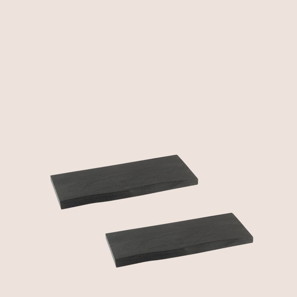lot de 2 etagère murale rectangulaire en bois d'acacia l70 noir acacia