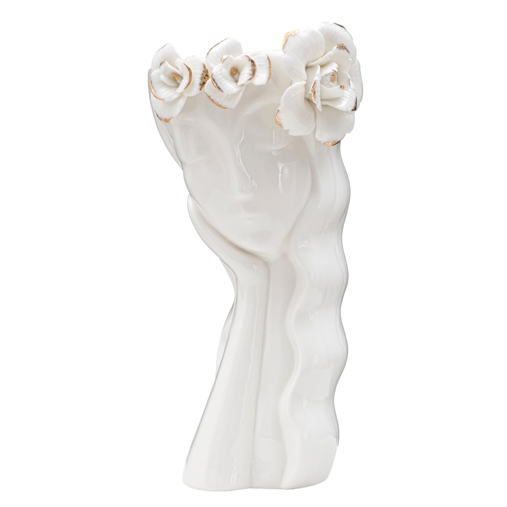Vase en porcelaine blanc 14,8x13x29  cm