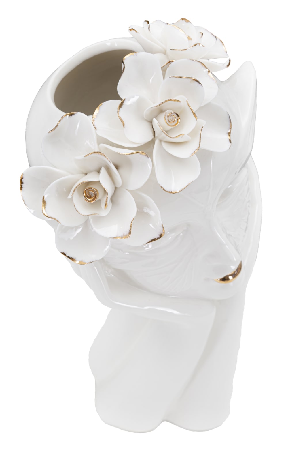 Vase en porcelaine blanc 16,5x14x27,3 cm — vue 4