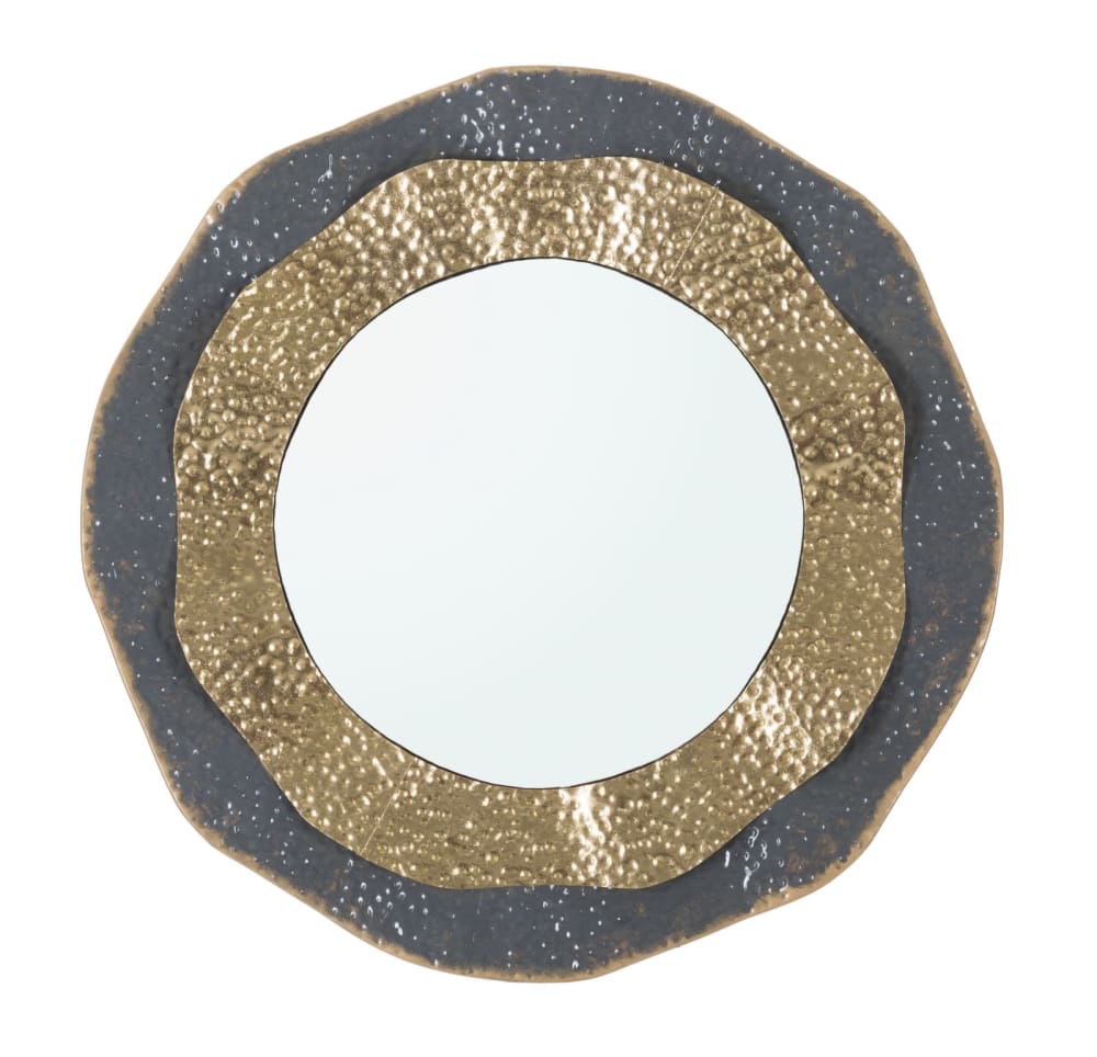Miroir mural rond cercles en métal multicolore Ø 65,5x5 cm