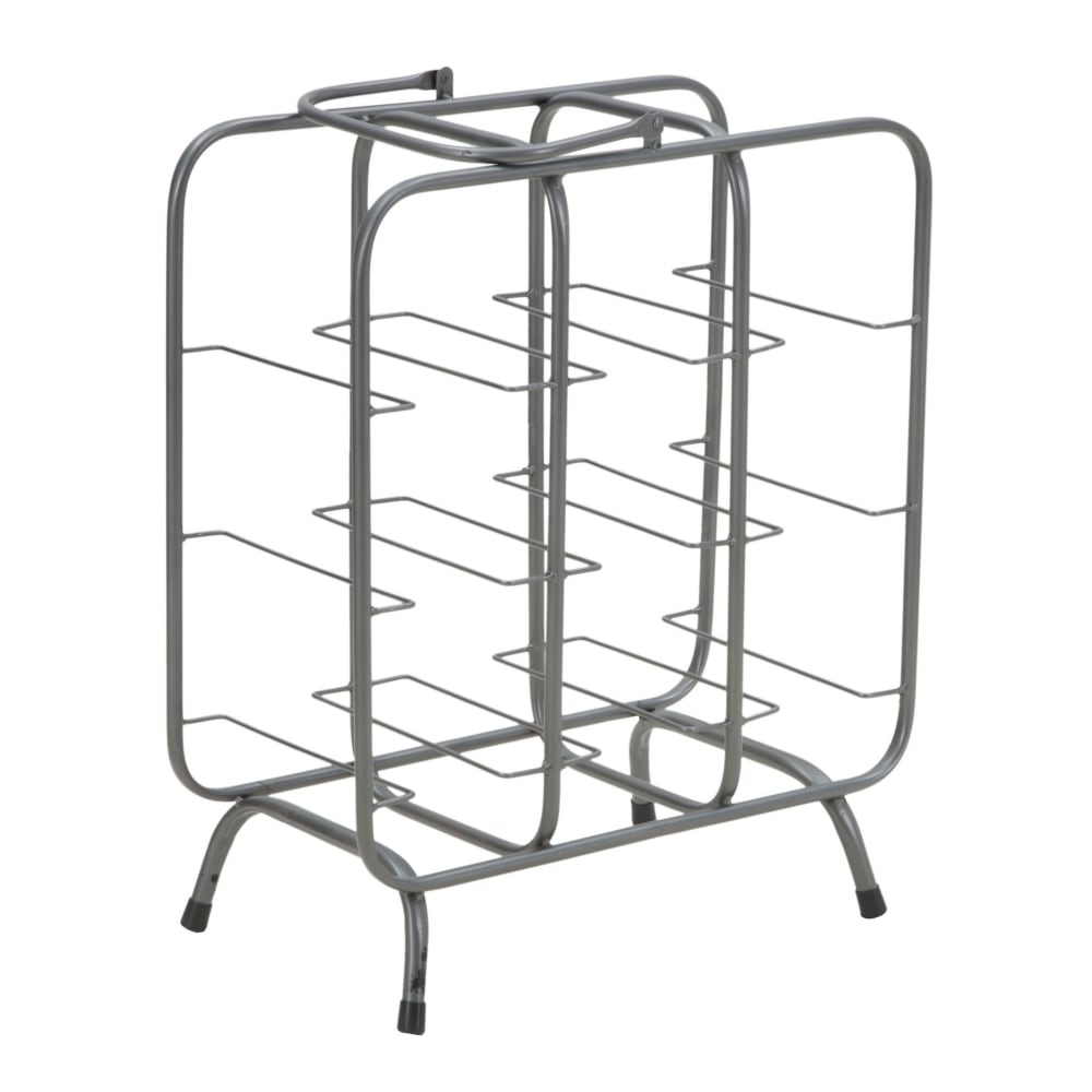 Porte-bouteilles 9 places en métal gris 40x23x47,5  cm