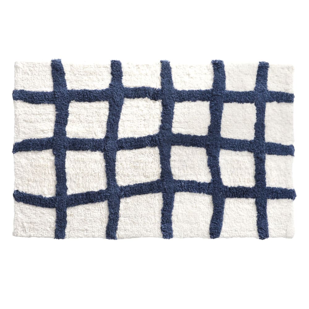 Tapis de bain en coton blanc cassé 50x80cm