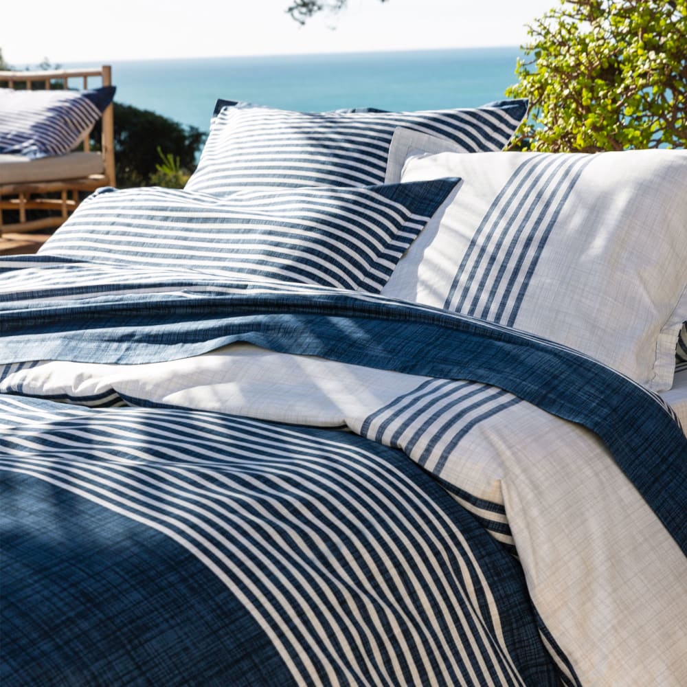 Housse de couette en coton bleu marine 240x220cm — vue 3