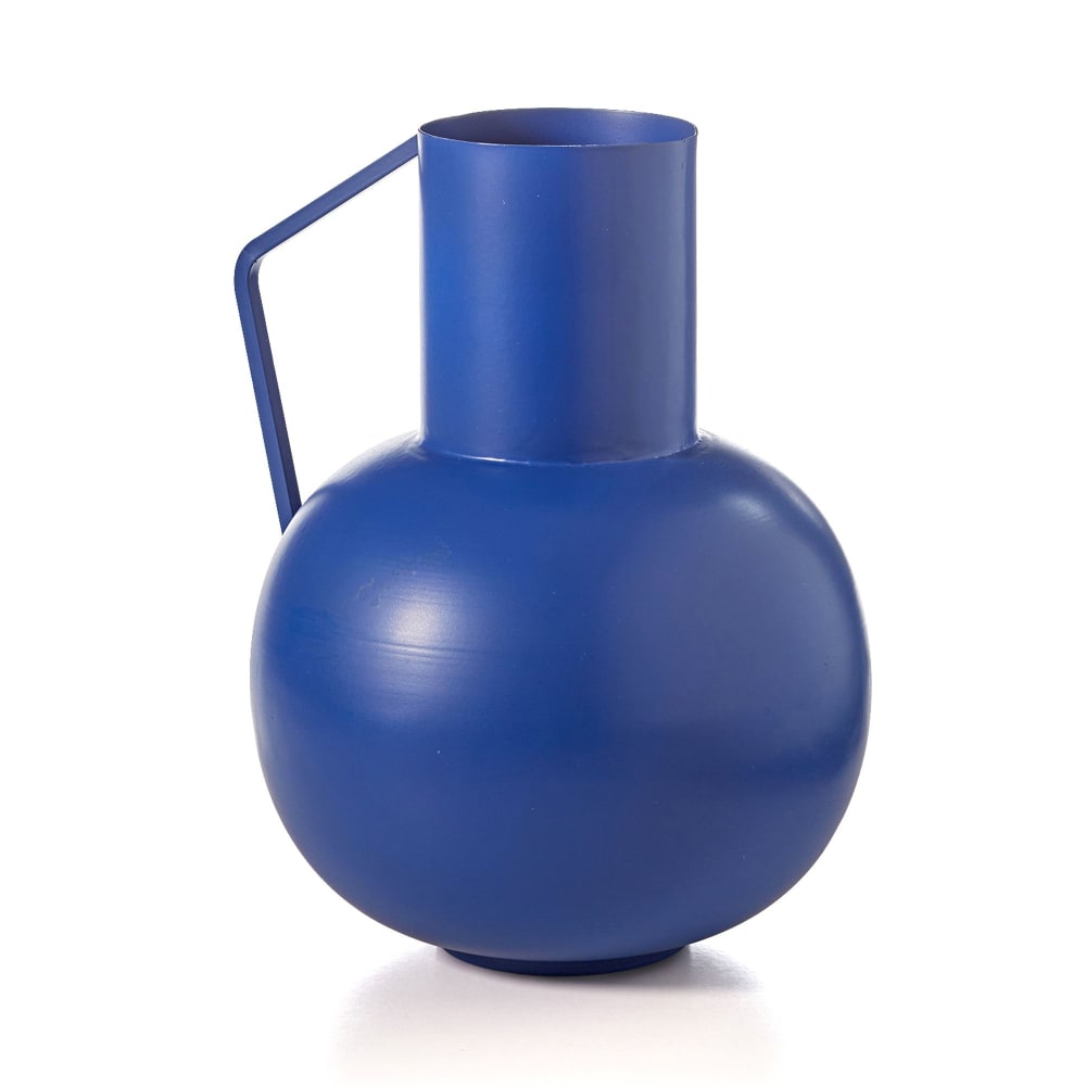 Vase en métal bleu