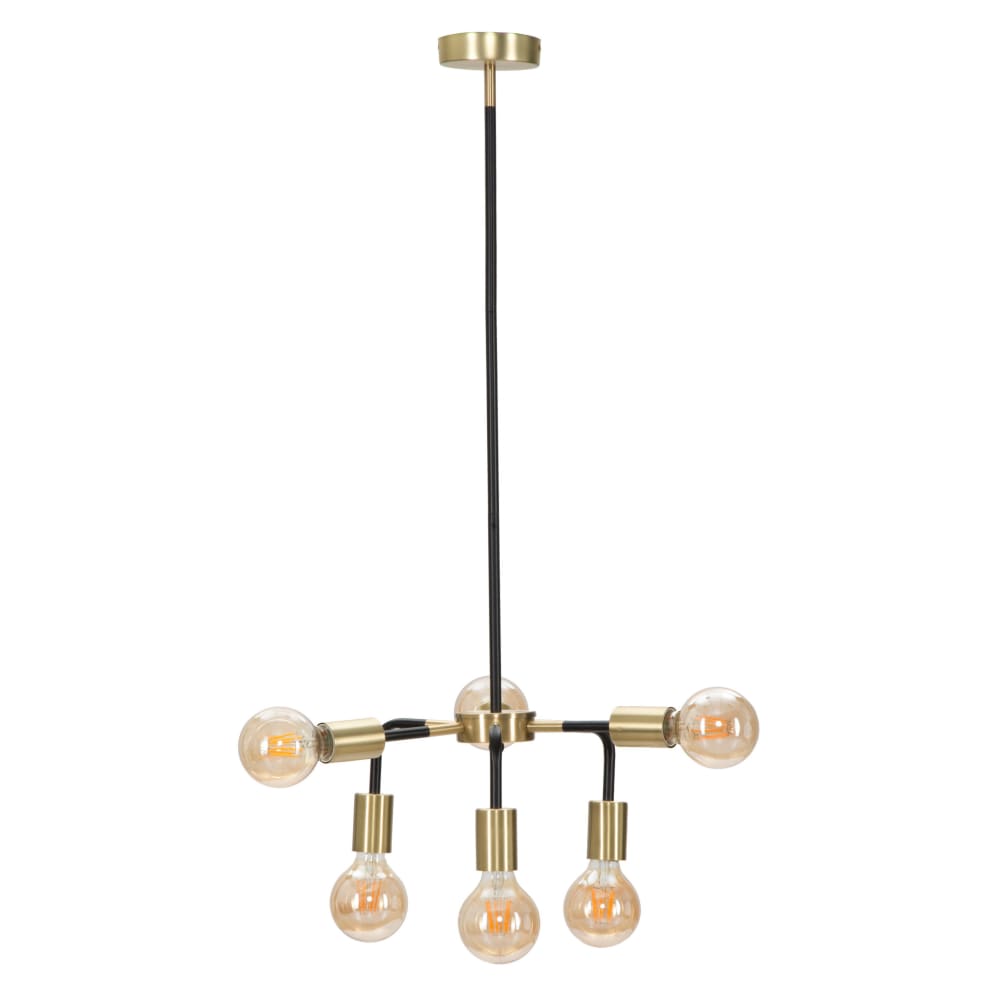 Lustre en métal noir à 6 points lumineux Ø 37x81 cm