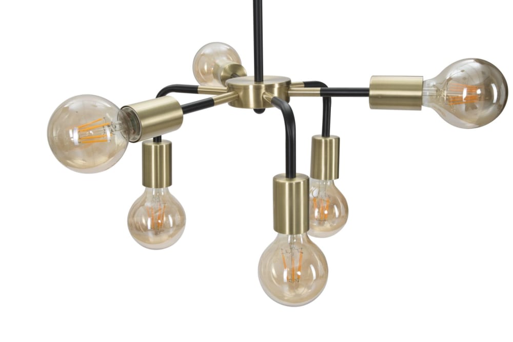 Lustre en métal noir à 6 points lumineux ø 37x81 cm — vue 4