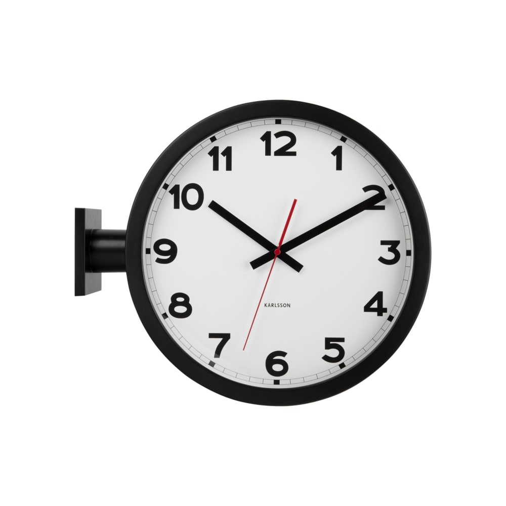 Horloge murale bois noir 13x44.5x38cm