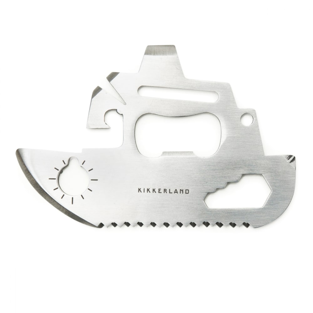 Kikkerland Multi-outils 11 en 1 bateau en acier argent style contemporain Argenté