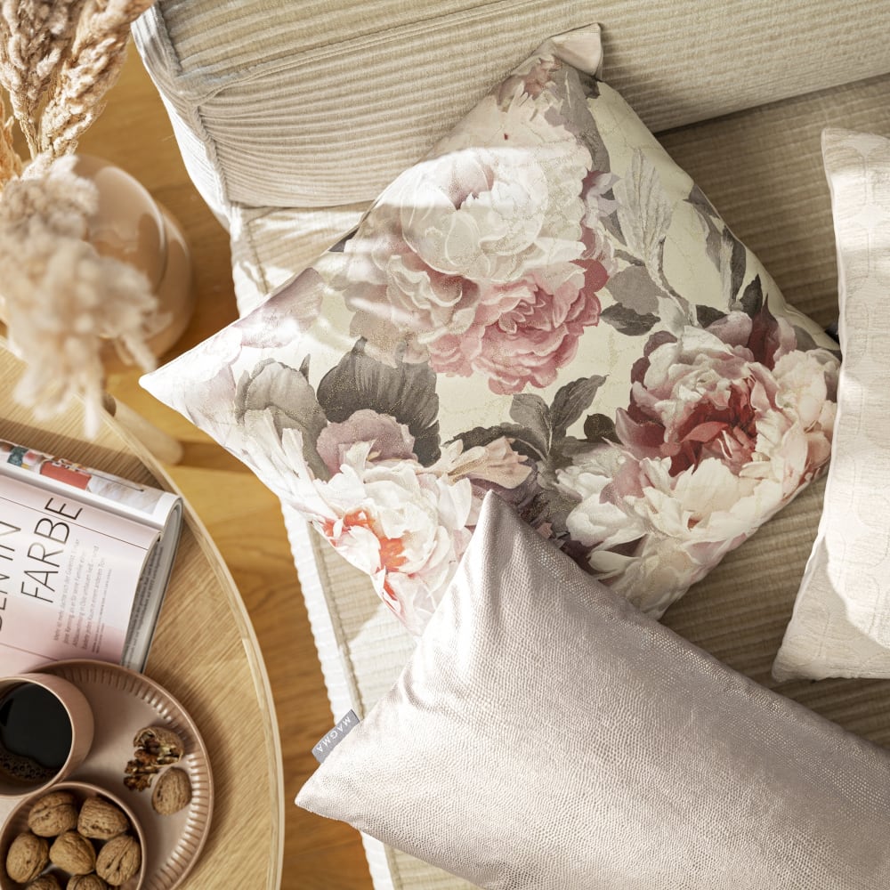 Housses de coussin jacquard velours ivoire-lot de 2 - 45x45 - Maisons du Monde