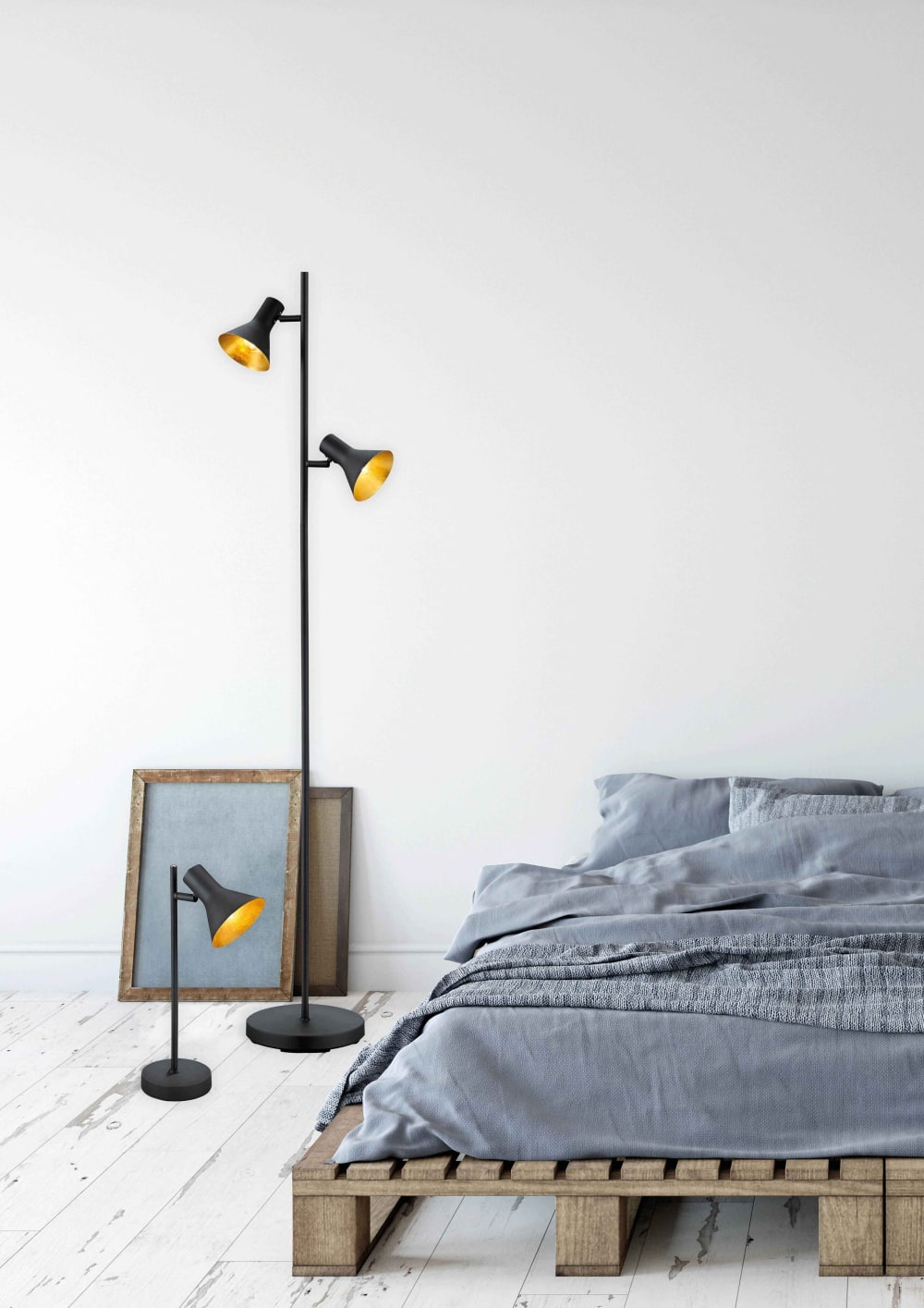 Lampadaire design en métal noir — vue 3