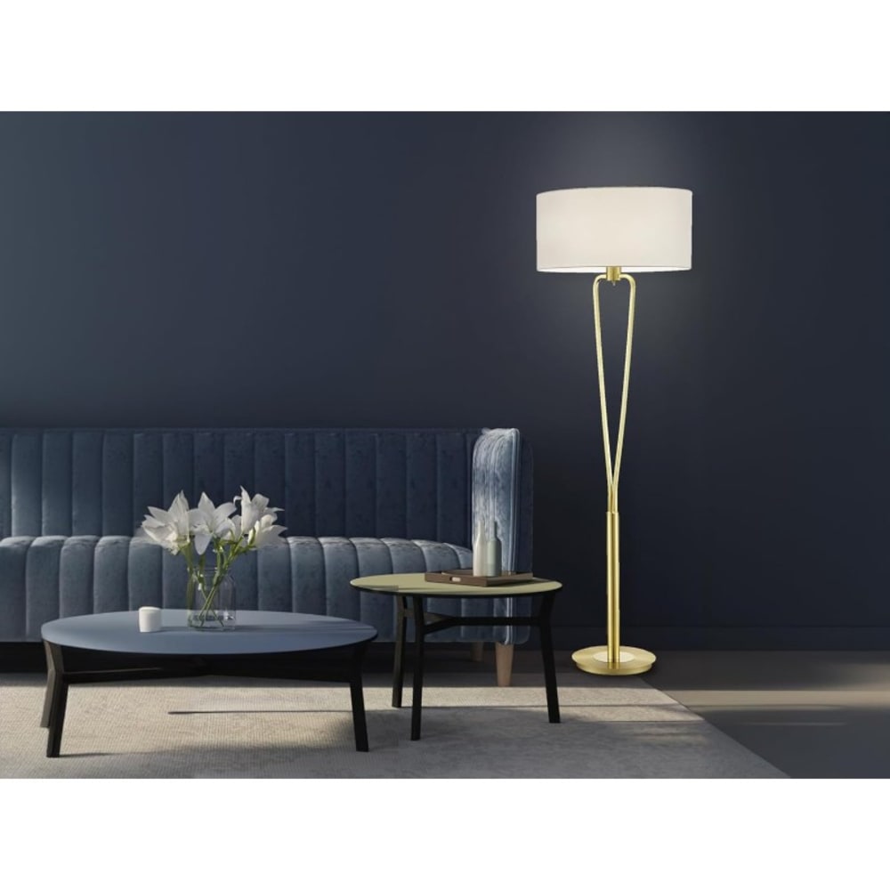 Lampadaire 1xE27 laiton et ivoire — vue 4