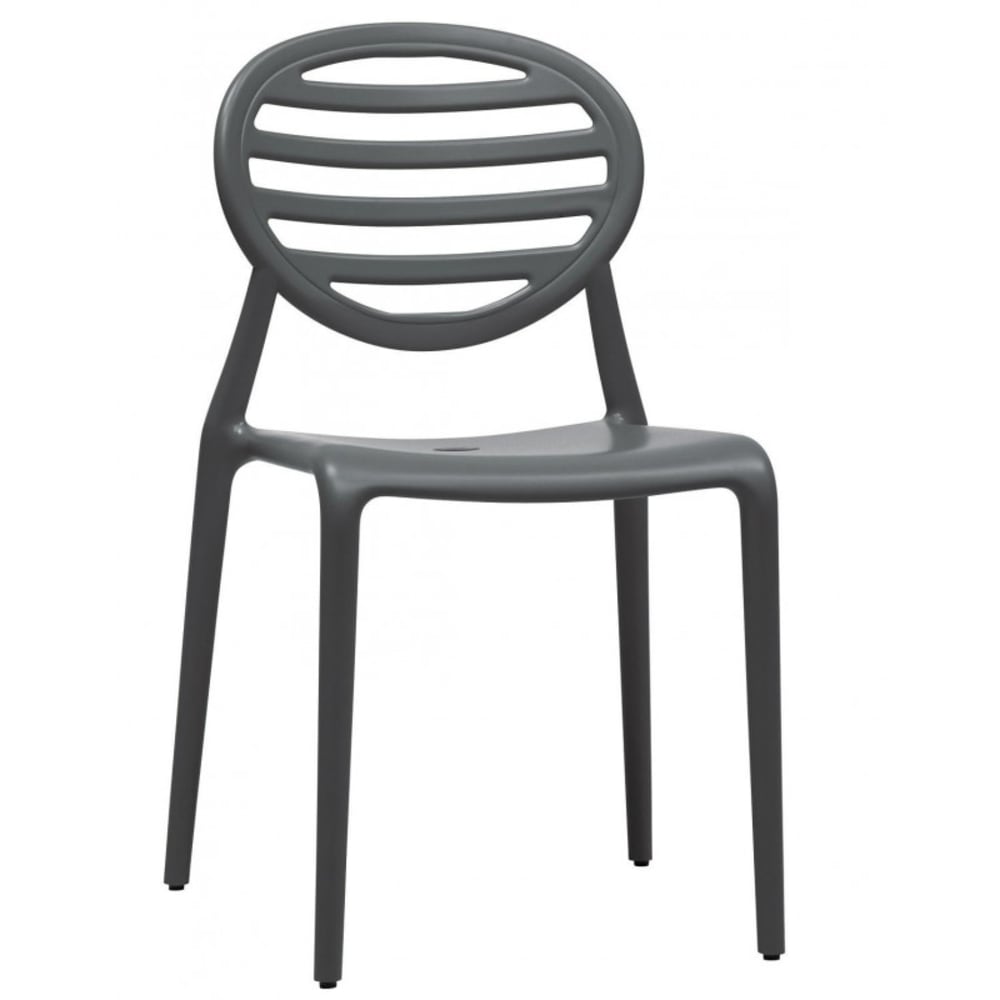 Lot de 6 chaises de jardin en plastique gris