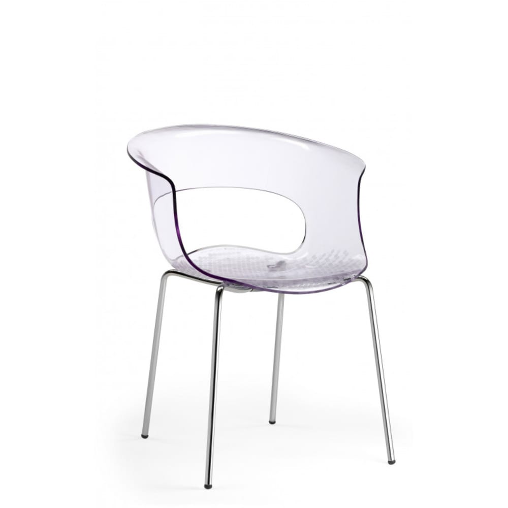 Chaise design en plastique transparent