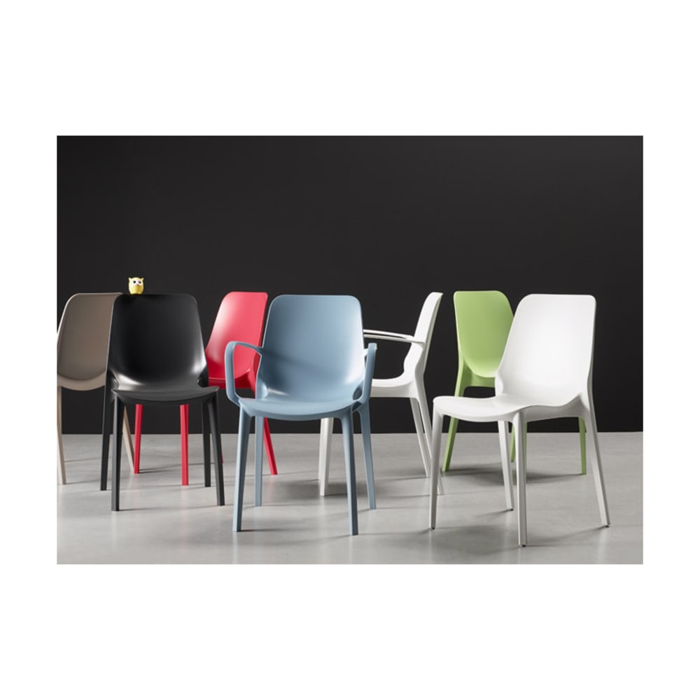 Lot de 2 chaises design en plastique anthracite