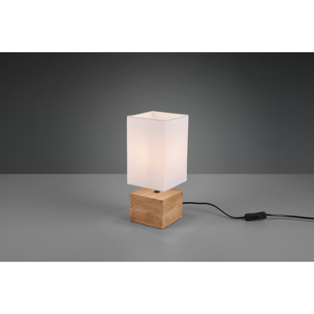 Lampe de table 1xe14 bois clair et blanc — vue 3