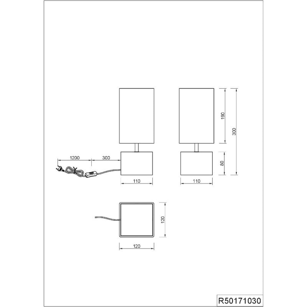 Lampe de table 1xe14 bois clair et blanc — vue 4