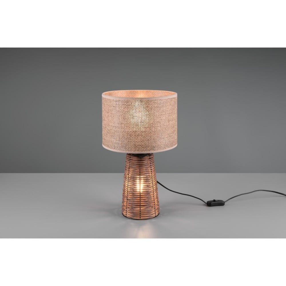 Lampe de table 1xE27 marron et naturel