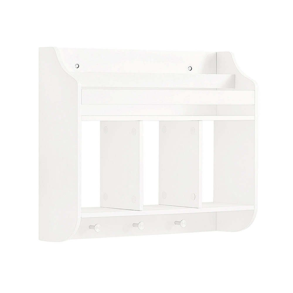 Bibliothèque murale pour enfants effet bois blanc