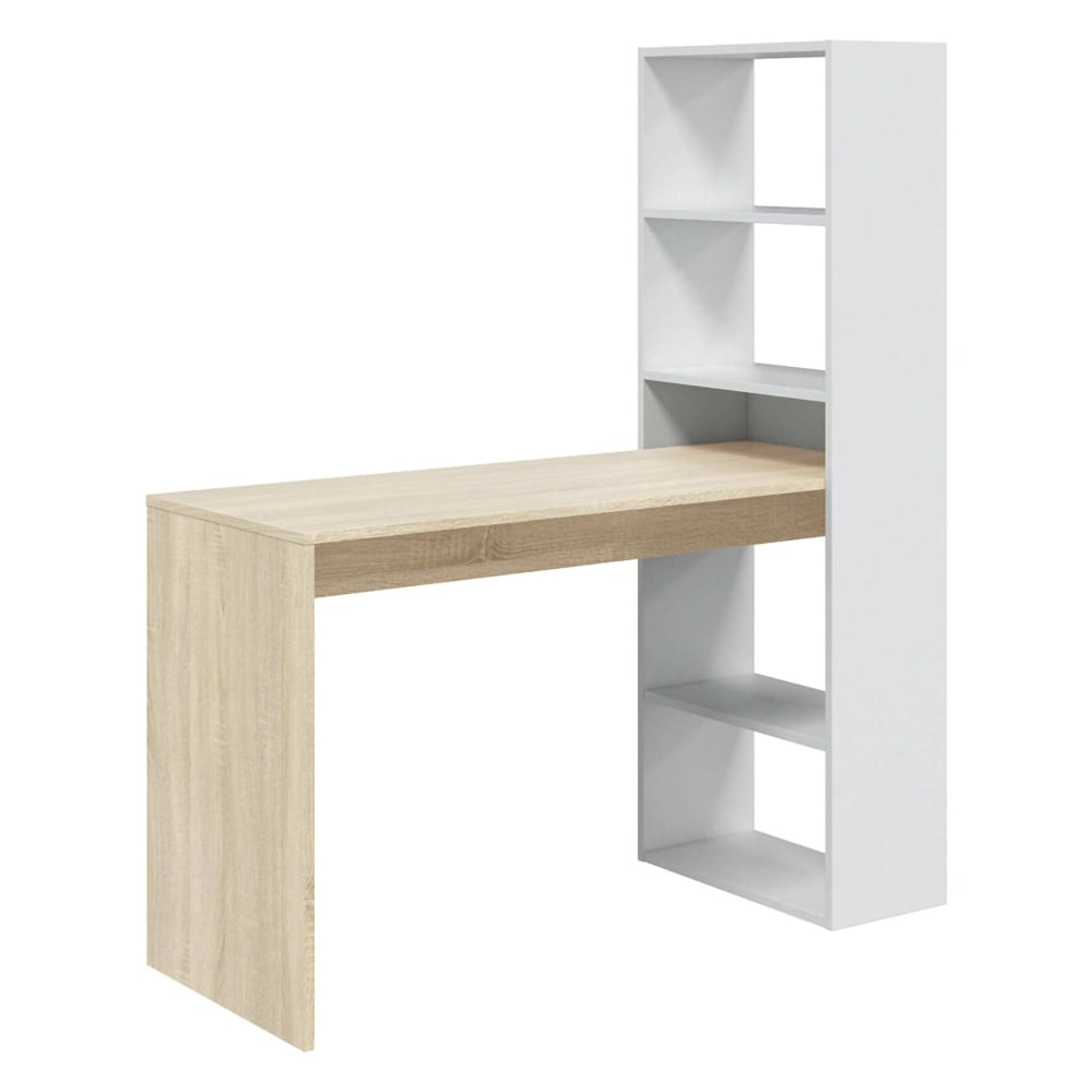 bureau effet bois beige,