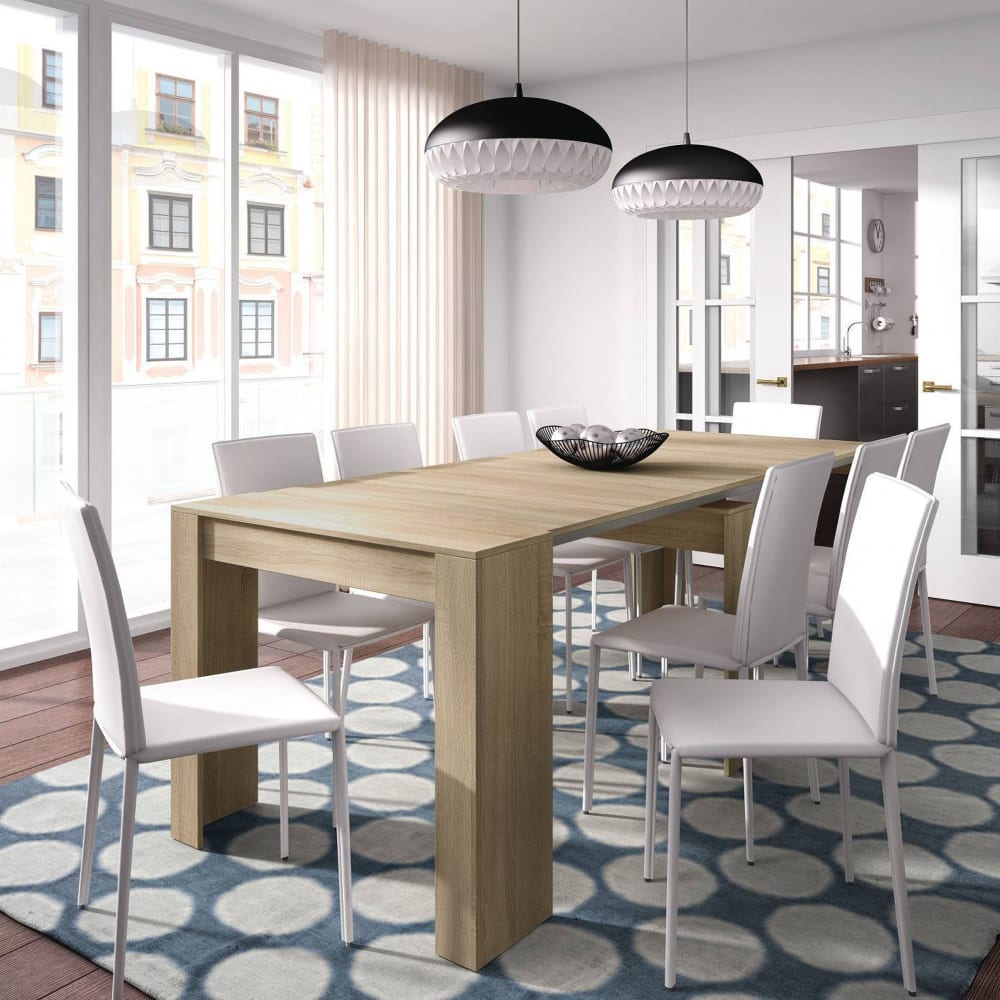 Table à rallonge effet bois beige 51/237x90h78 cm - Maisons du Monde