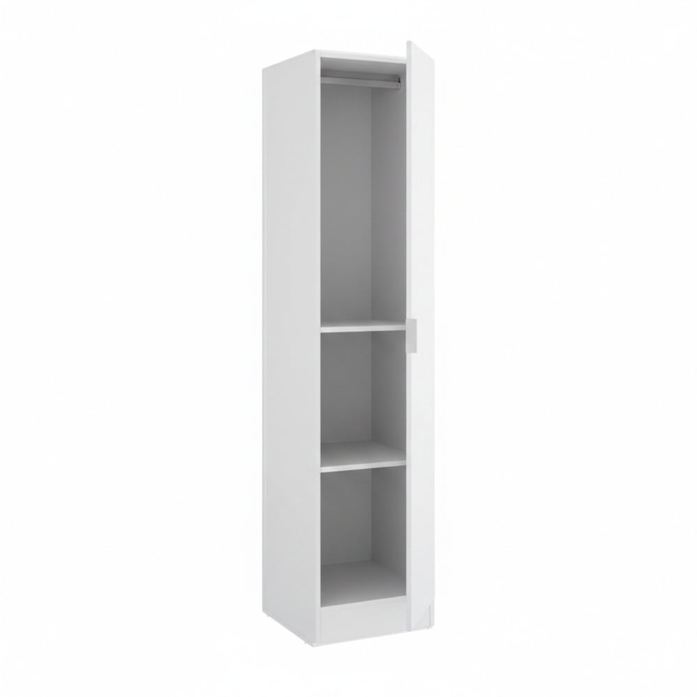 Dmora Kleiderschrank 1 Tür\ mit weißem Holzeffekt 40x52h184 cm style modern - Holz