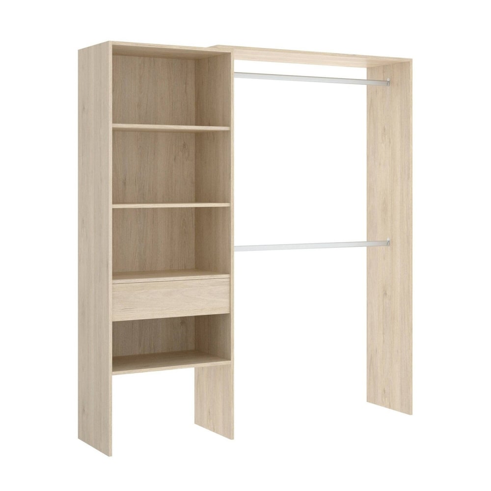 Grande Armoire effet bois beige 160x40 cm