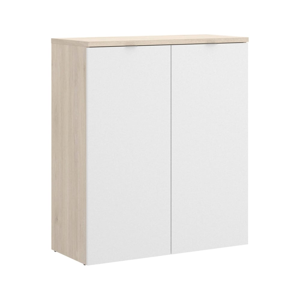 Armoire polyvalente à 2 portes effet bois beige, blanc 79x40 cm