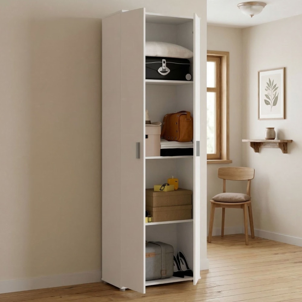 Armoire polyvalente à 2 portes effet bois blanc 61x35 cm - Maisons du Monde
