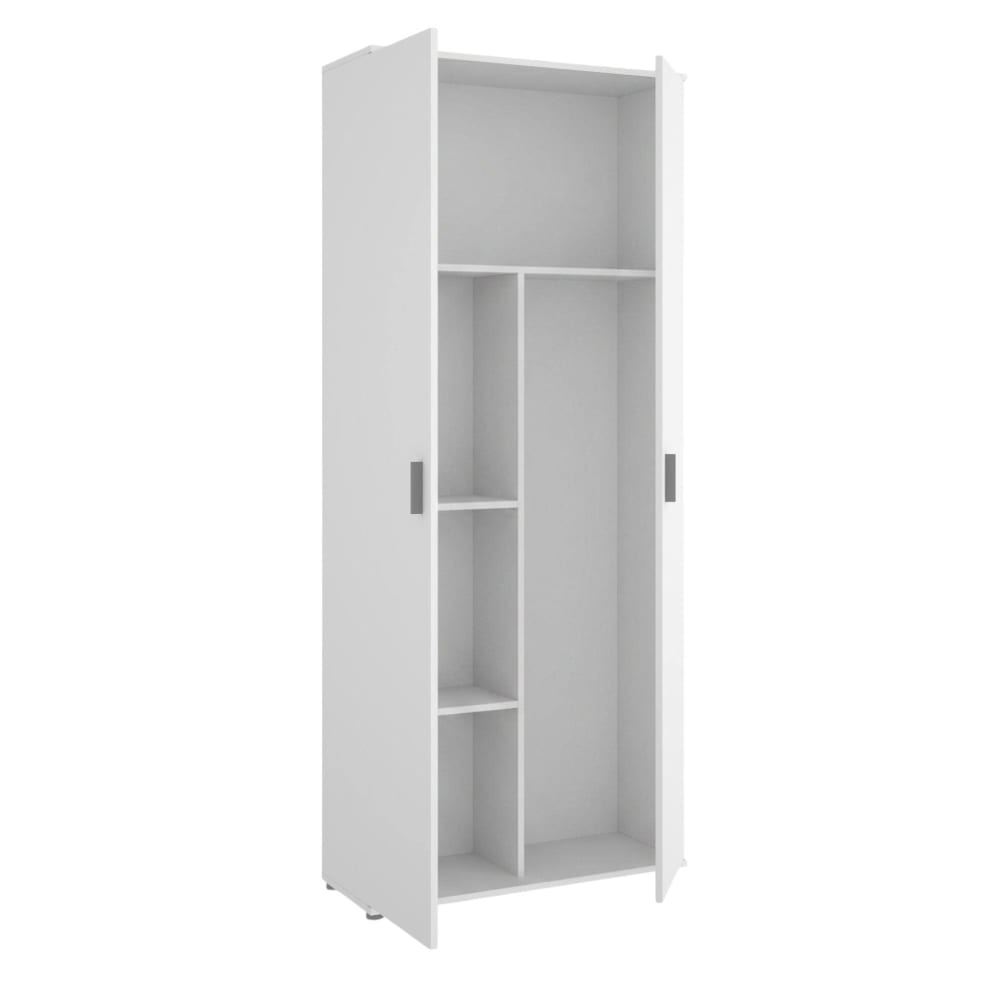 Dmora Mehrzweckschrank mit 2 Türen, weißer Holzeffekt, 78x35h190 cm style modern - Holz