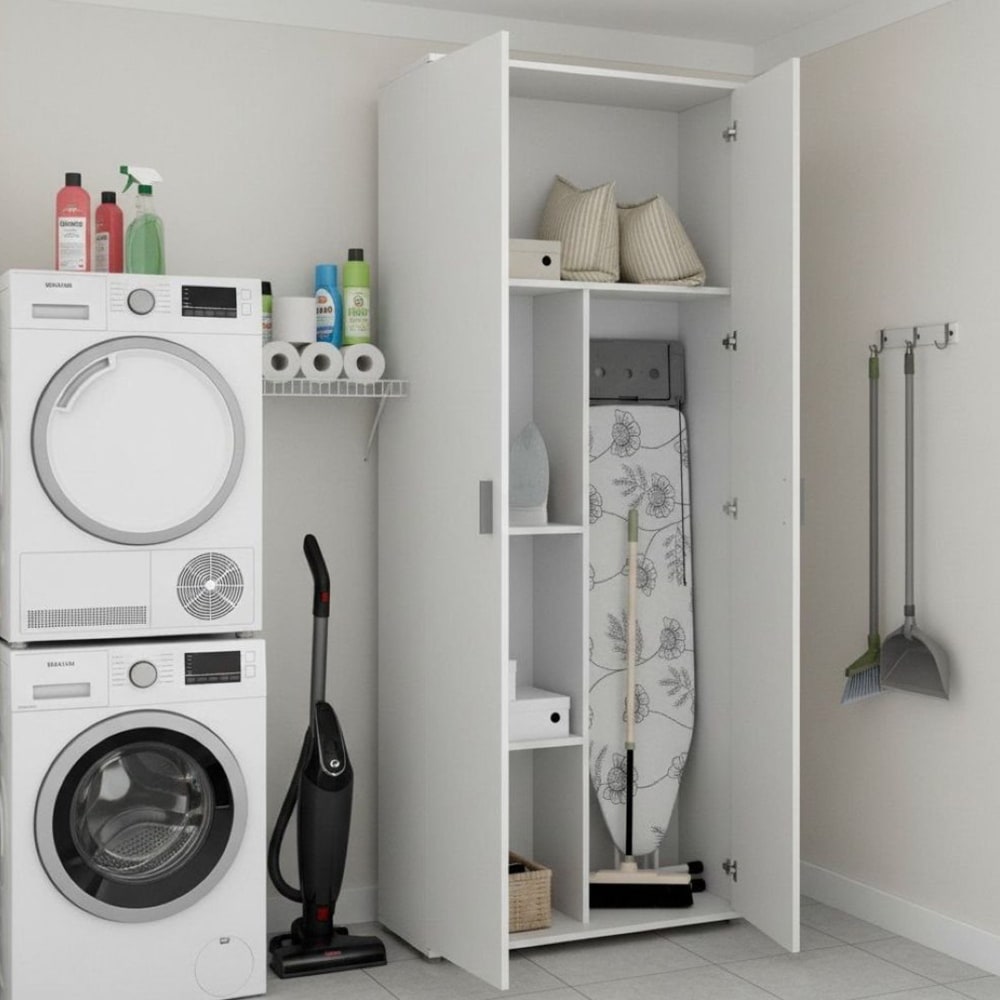 Armoire polyvalente à 2 portes effet bois blanc 78x35 cm - Maisons du Monde