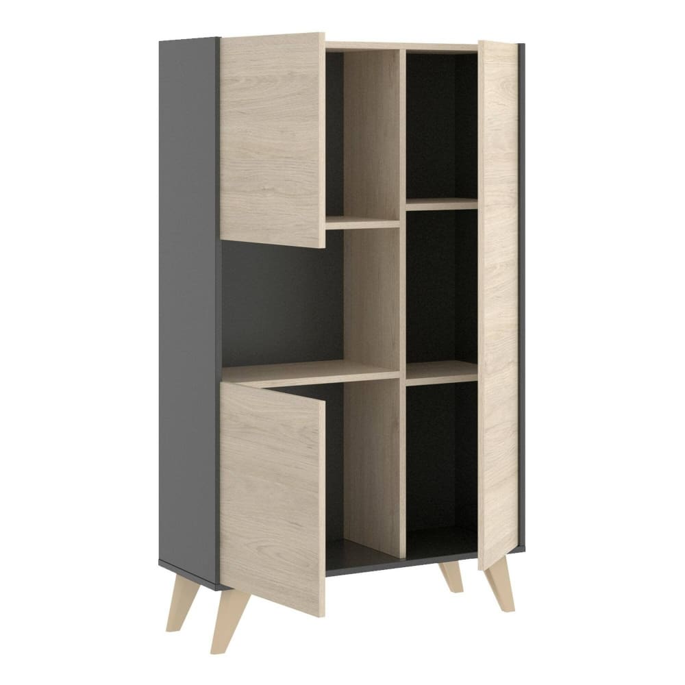Dmora Sideboard in Eichenholzoptik, Anthrazit 81x43h135 cm style modern Braun
